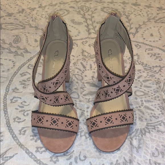 CL by Laundry Blush Pink Suede Heels Sz 10 - Picture 2 of 6